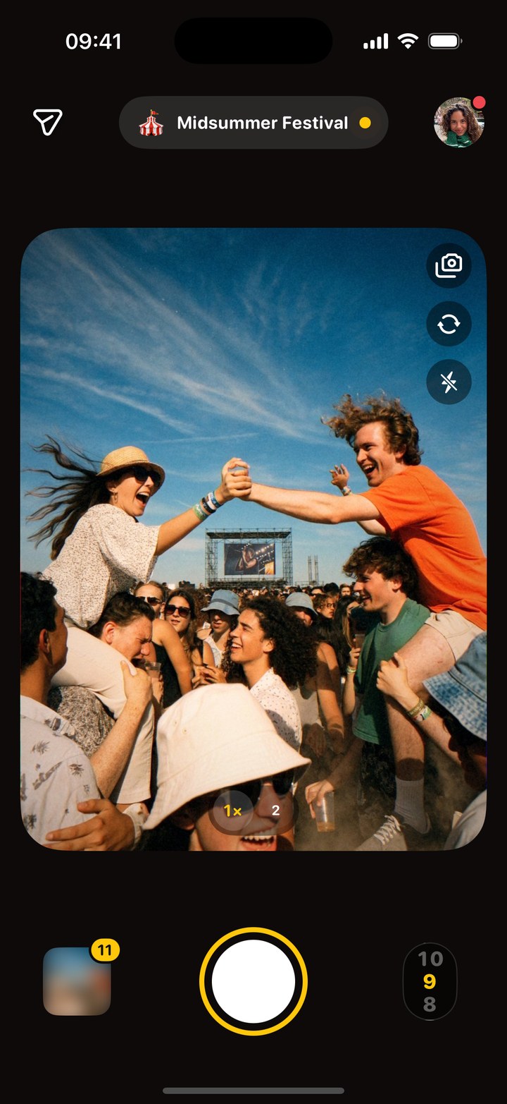 Cliché shared camera at a festival